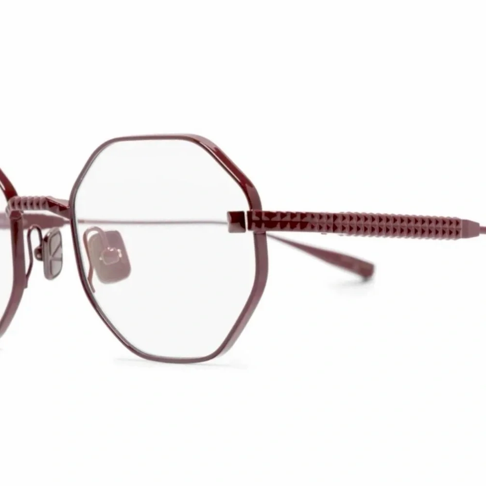 New! Valentino Bordeaux Octagonal Glasses, V STUD VLX 122B, Authentic